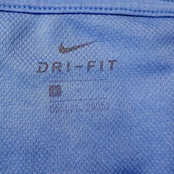 VGUC: Men's Nike Dri-FIT Sze L Blue Long Sleeve Quarter-Zip Pullover - Picture 3 of 4